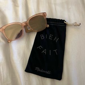 NWT Madewell Ashcroft Sunglasses-pink glitter